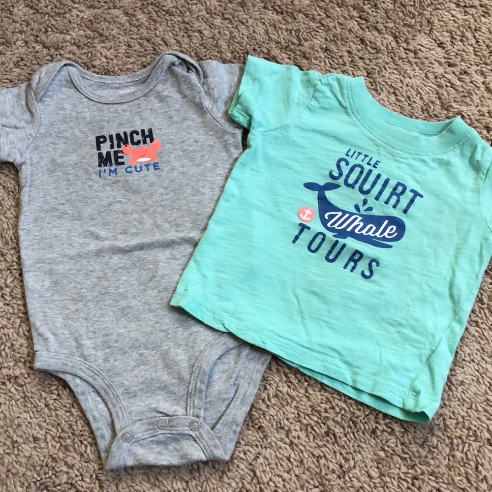 Beachy onesie and tee